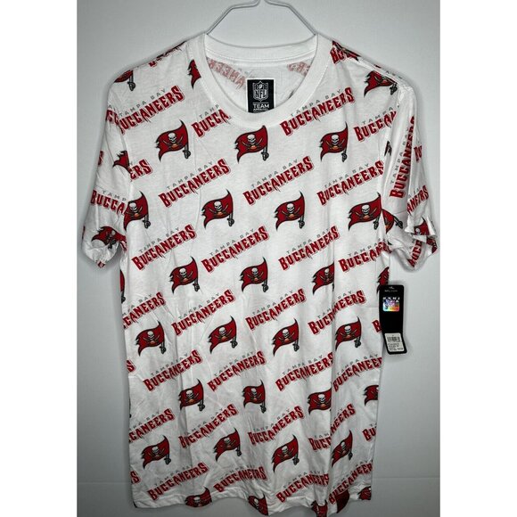 Tampa Bay Buccaneers T Shirt All Over Print New Men's Medium White - Picture 1 of 4
